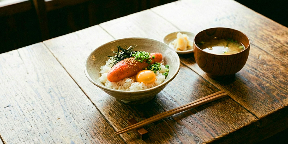 후쿠오카-가라시-멘타이코 덮밥