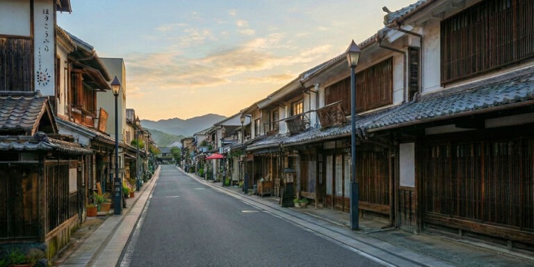 히타-마메다마치-거리-아침-풍경