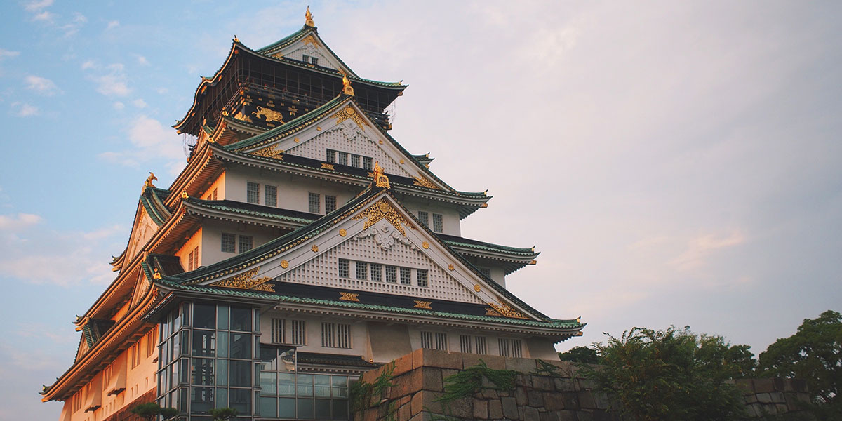 오사카성-노을진