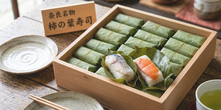 일본-나라-향토-음식-감잎-초밥