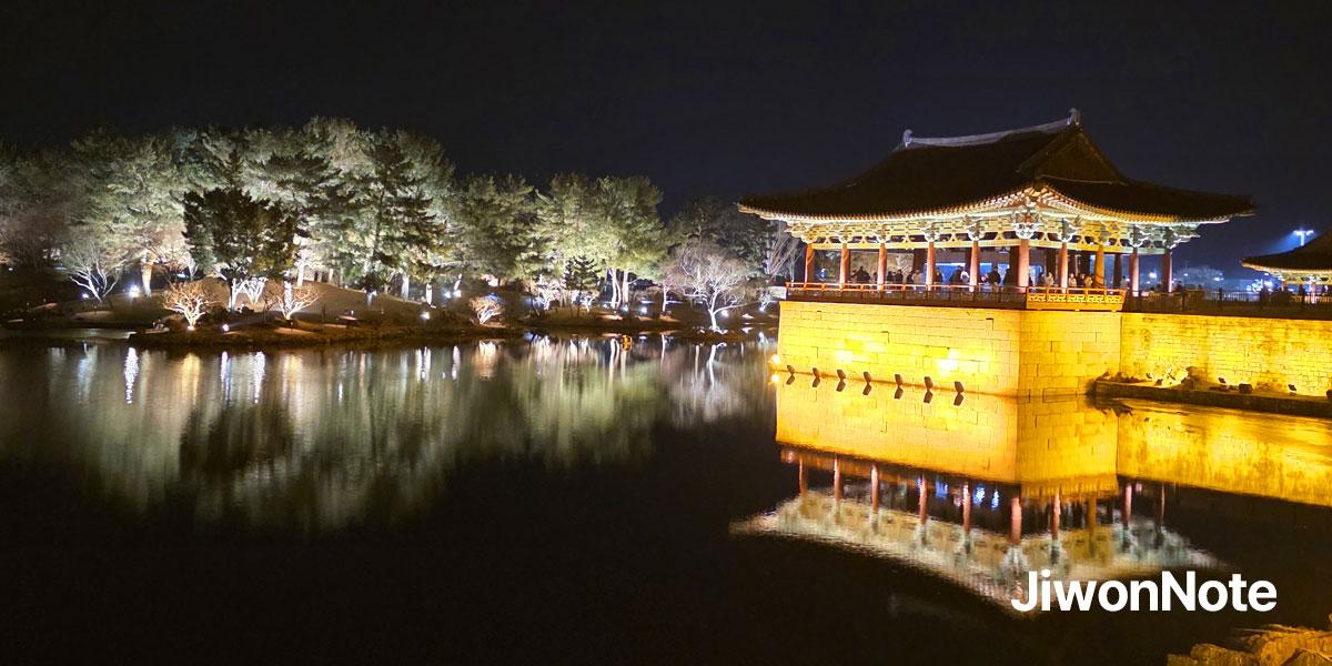 경주-동궁과-월지-야경-나무-지원노트
