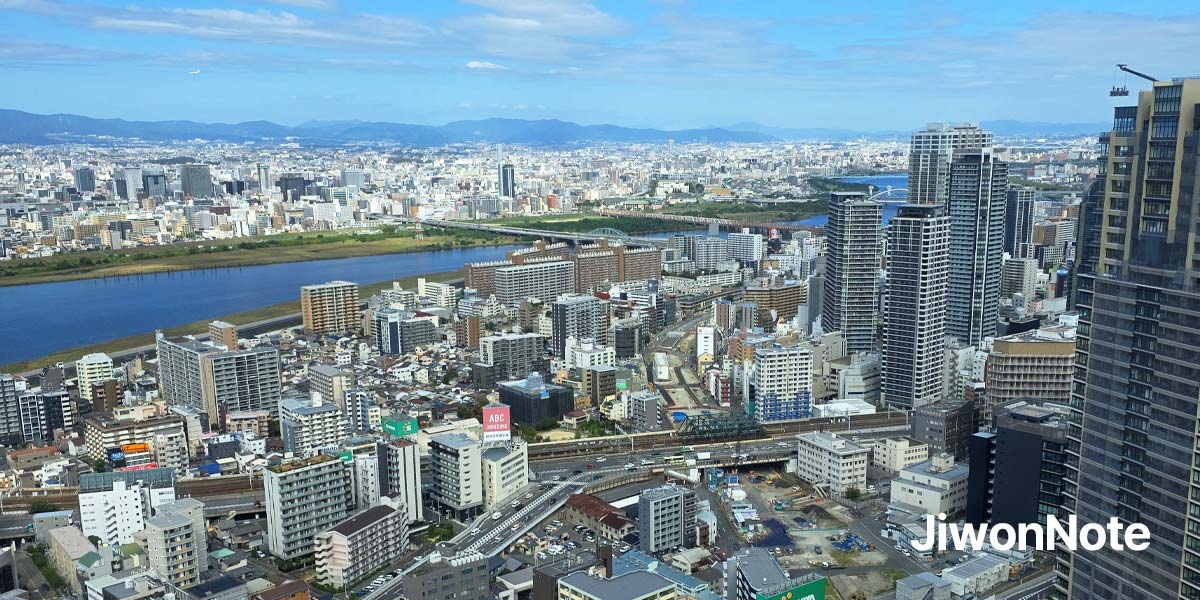 오사카-우메다-공중정원-전망대-풍경-지원노트